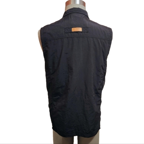 Alpha Camp Black Utility Vest Mens Medium Zip Pocket - Picture 5 of 12